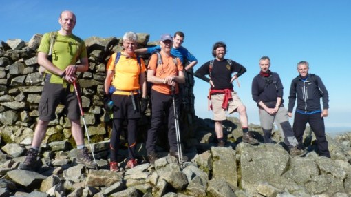 The team on the summit of Scafell Pike